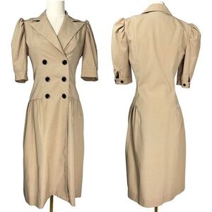 Vintage Drop Waisted Safari Khaki Blazer Jacket
Dress, Size S